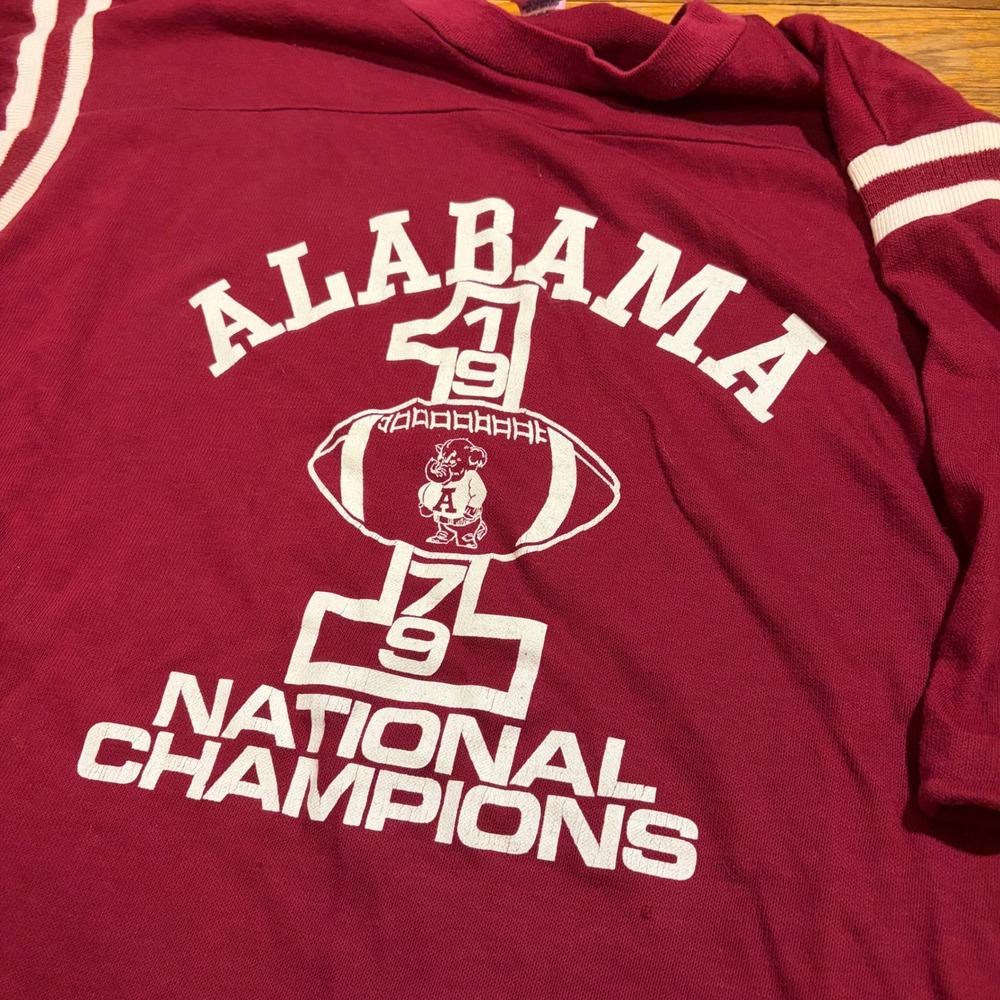 Vintage Alabama 1979 National Champions Football Jersey Shirt Maroon Large Artex - Picture 4 of 8